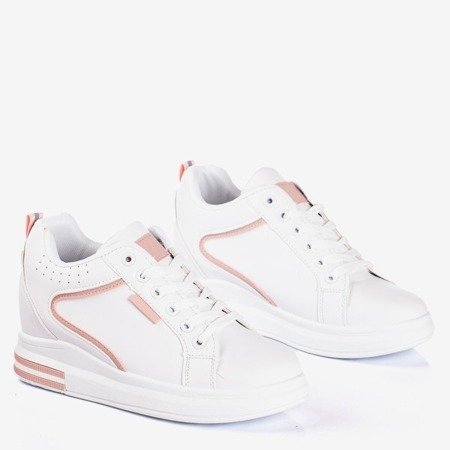 Жіночі білі та рожеві кросівки на танкетці Marcja - Взуття
