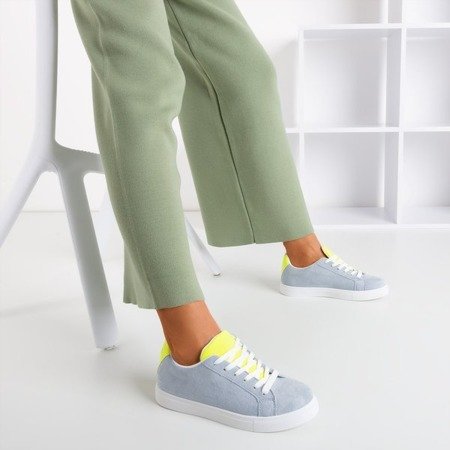 Жіночі сірі кросівки з неоново-жовтою вставкою Barielle - Взуття