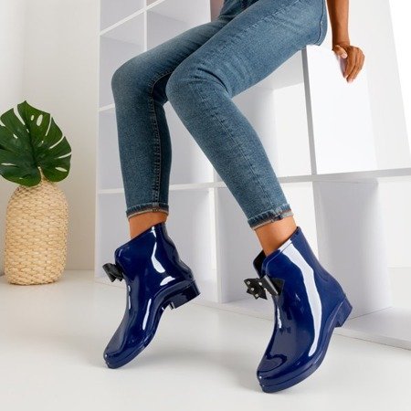 Жіночі темно-сині дощовики з бантиком Maiya - Взуття