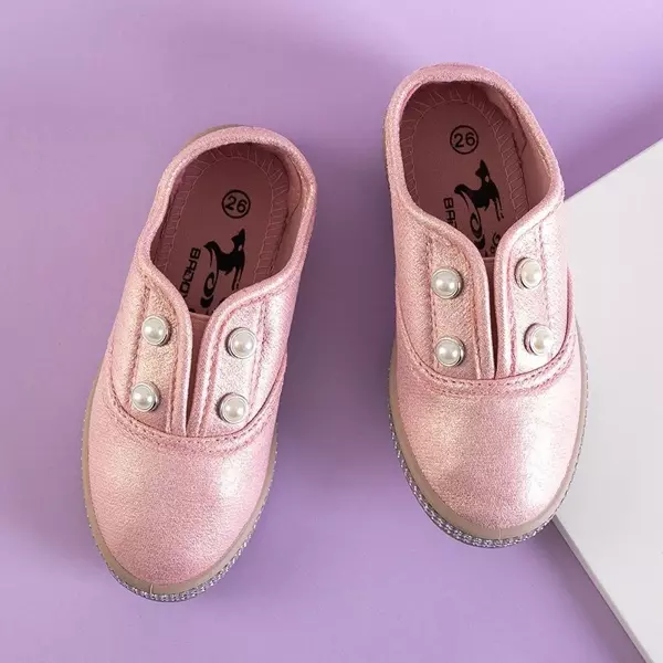 АУТЛЕТ Рожеві дитячі сліпи на кросівках з перлами Merin - Взуття