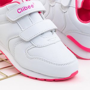 Білі дитячі кросівки з рожевими деталями Sariah