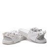 Білі шльопанці зі срібними кульками Aubree - Взуття 1