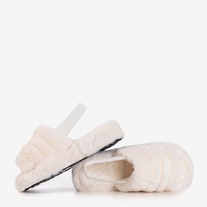 Білі жіночі тапочки з хутром Fornax - Взуття