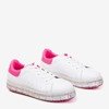 Біло-рожеві кросівки на платформі зі стразами Mauria - Взуття