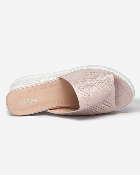 Блискучі жіночі рожеві тапочки Amuki-Shoes