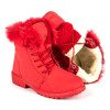 Червоні туристичні черевики з декоративним хутром Massinea - Взуття