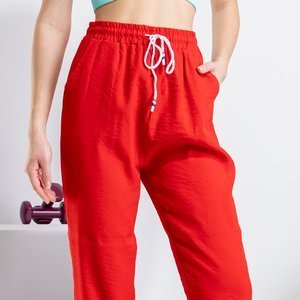 Червоні жіночі спортивні штани PLUS SIZE
