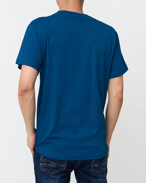 Чоловіча футболка з бірюзовим принтом - Одяг