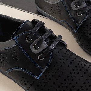 Чорне чоловіче взуття з синьою ниткою Iona