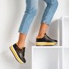 Чорне жіноче спортивне взуття на товстій платформі з неоновими вставками Savss - Взуття 1