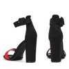 Чорні босоніжки на посту з червоною смужкою Denice - Взуття