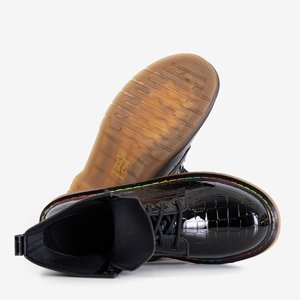 Чорні жіночі черевики-воркери з тисненням Teona - Взуття