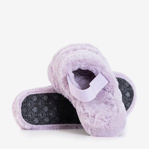 Фіолетові жіночі тапочки з хутром Fornax - Взуття