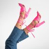 Неонові рожеві босоніжки на підборах з валом Lanaline - Взуття