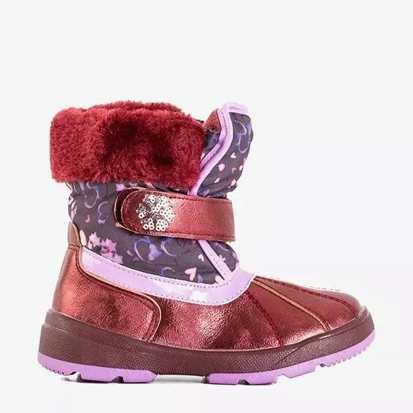 OUTLET Дитячі снігові черевики Maroon Apawa - Взуття