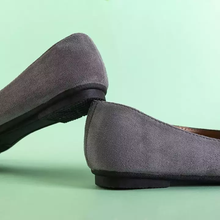 OUTLET Сірі жіночі мокасини з фіанітом Felisa - Взуття