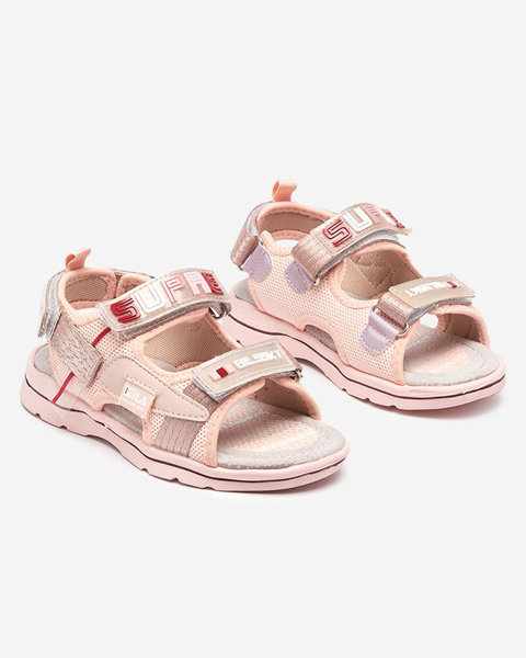 Рожеві дитячі босоніжки з нашивками Netiks - Взуття