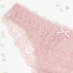 Рожеві жіночі мереживні трусики - Нижня білизна