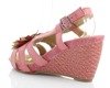 Сандалії на танкетці з рожевого Floggina - Взуття