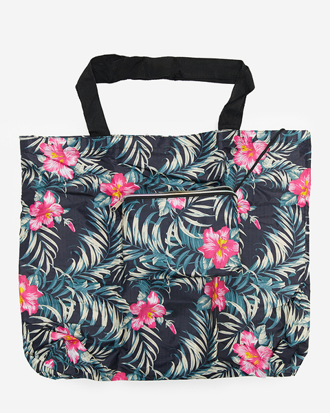 Складна сумка темно-синього кольору з саше і квітковим візерунком - Аксесуари