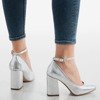 Срібні насоси на високій посаді Mattelessa - Взуття 1