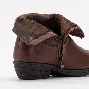 Темно-коричневі жіночі черевики з вишивкою Isitala