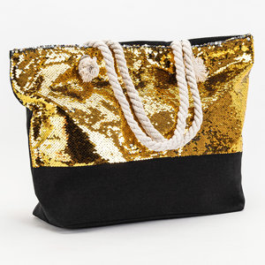 Жіноча сумка з блискітками в золотому кольорі