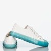 Жіночі білі кросівки на блакитній підошві Кеди - Взуття