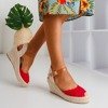 Жіночі червоні босоніжки на танкетці ала-еспадрільї Oslape - Взуття