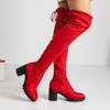 Жіночі червоні черевики за коліно на підборах Tomira - Взуття