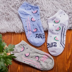 Жіночі кольорові шкарпетки з 3 принтами / упаковка - Шкарпетки