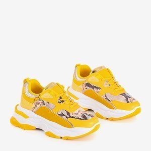 Жіночі жовті кросівки з тваринним принтом Symforiana  - Взуття 
