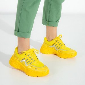 Жовті жіночі кросівки на масивній підошві Londi