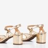 Золоті жіночі босоніжки на низькій посаді Vivianne - Взуття 1
